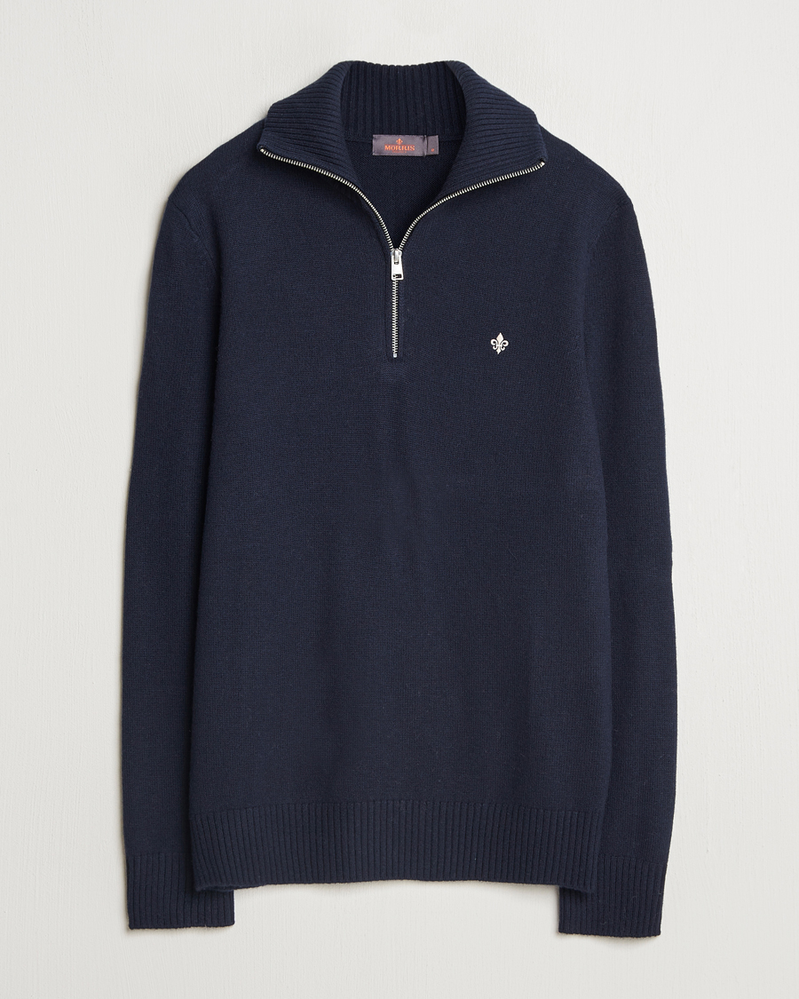 Herre | Gensere | Morris | Hertford Merino Half Zip Navy