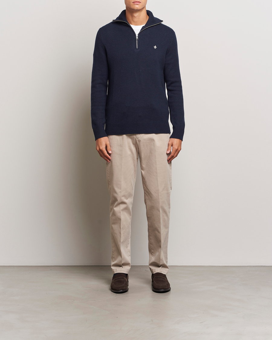 Herre | Gensere | Morris | Hertford Merino Half Zip Navy