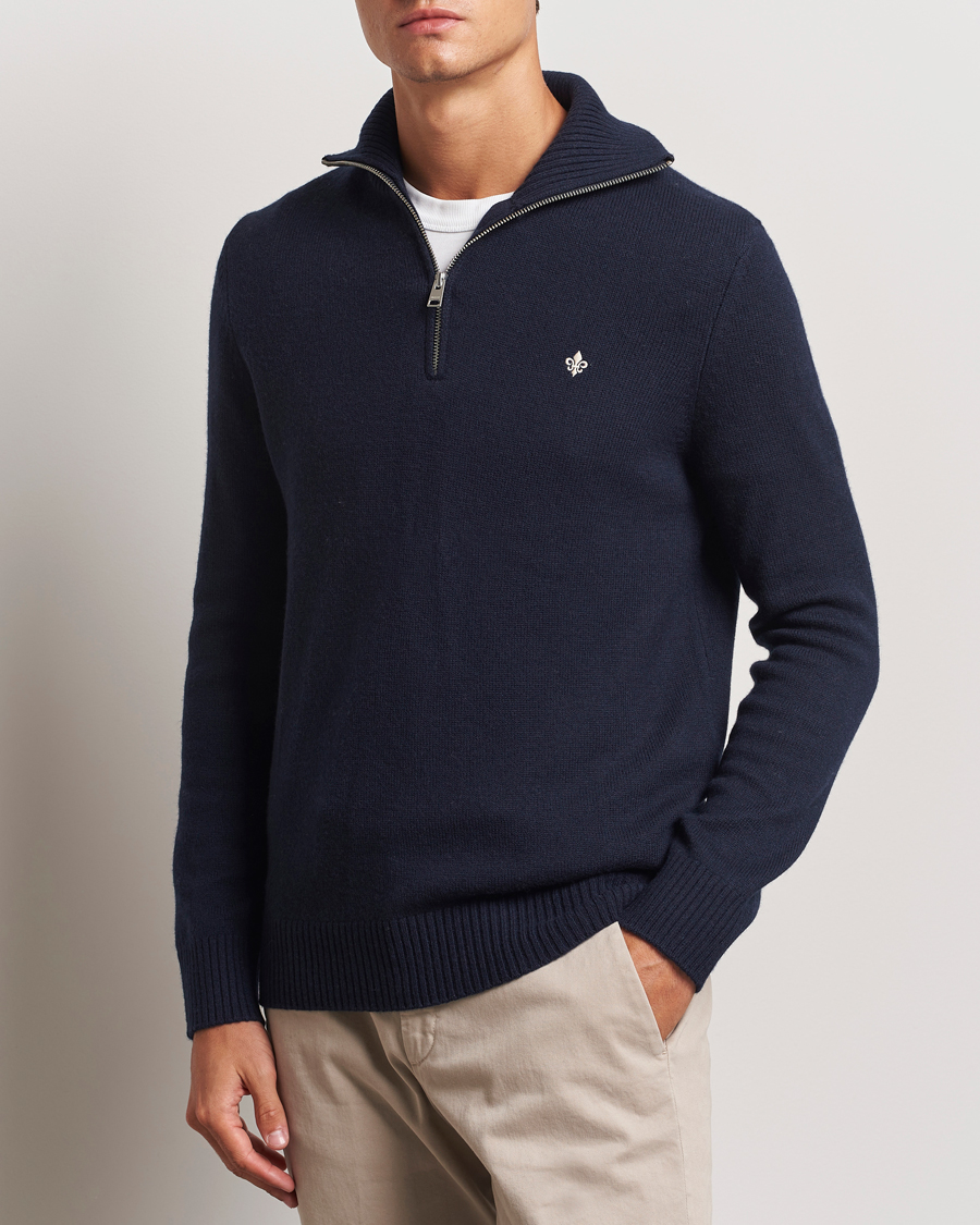 Herre | Gensere | Morris | Hertford Merino Half Zip Navy