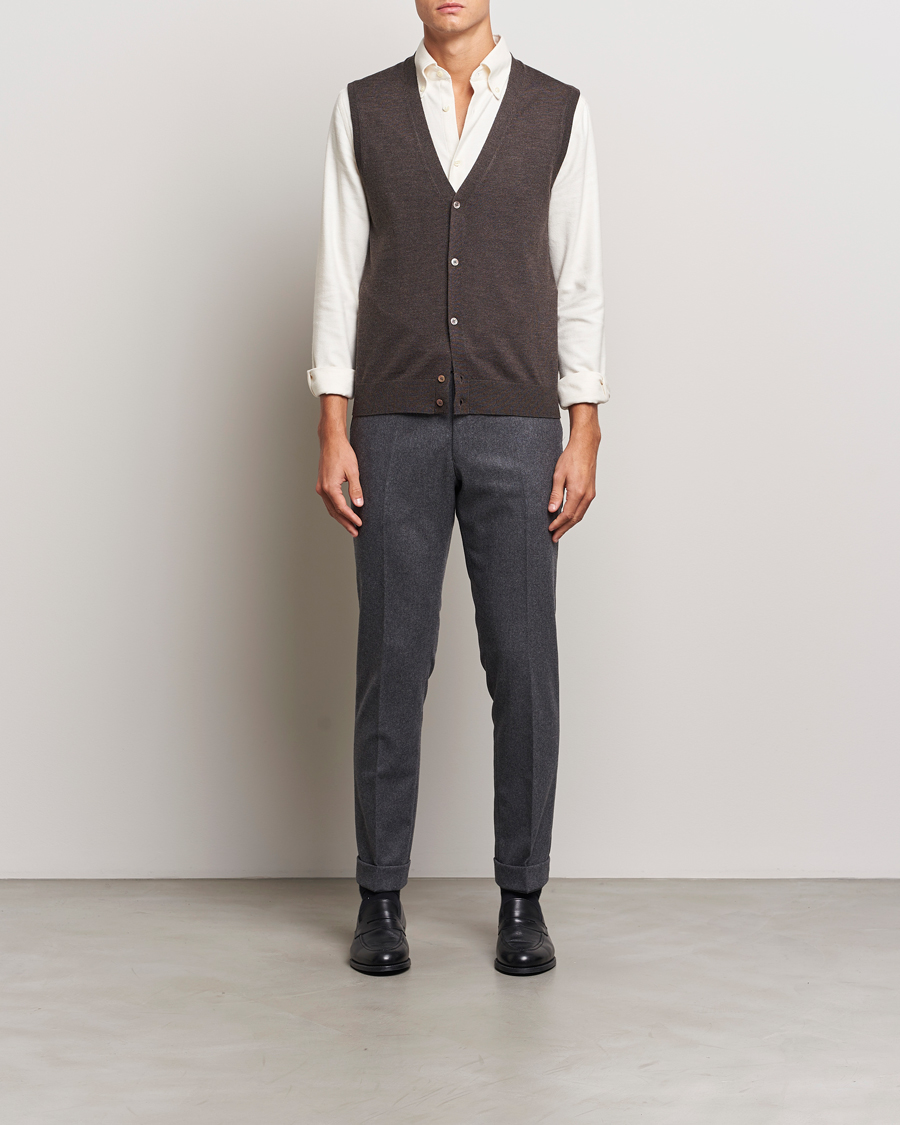 Herre | Gensere | Morris | Merino Slipover Vest Brown