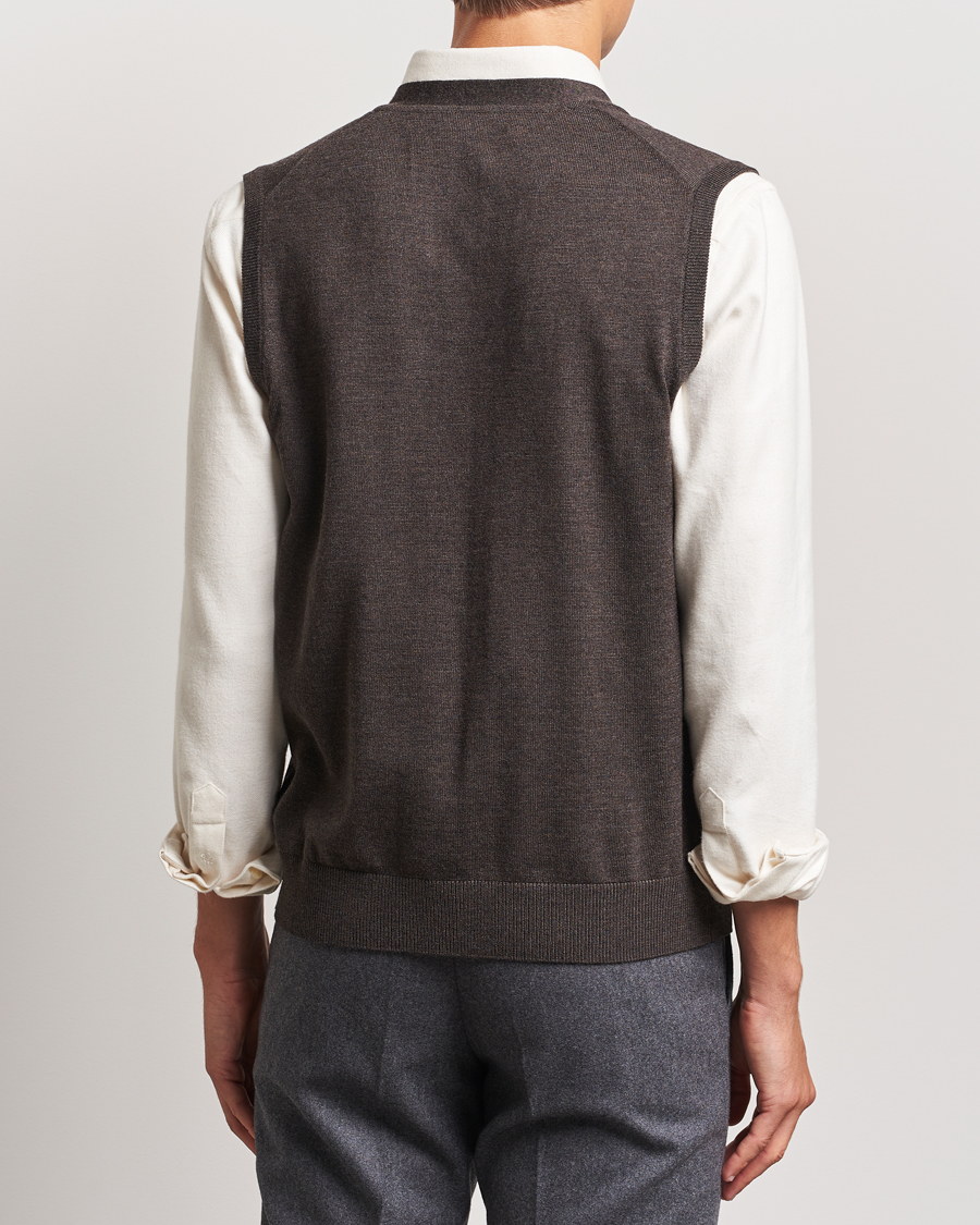 Herre | Gensere | Morris | Merino Slipover Vest Brown