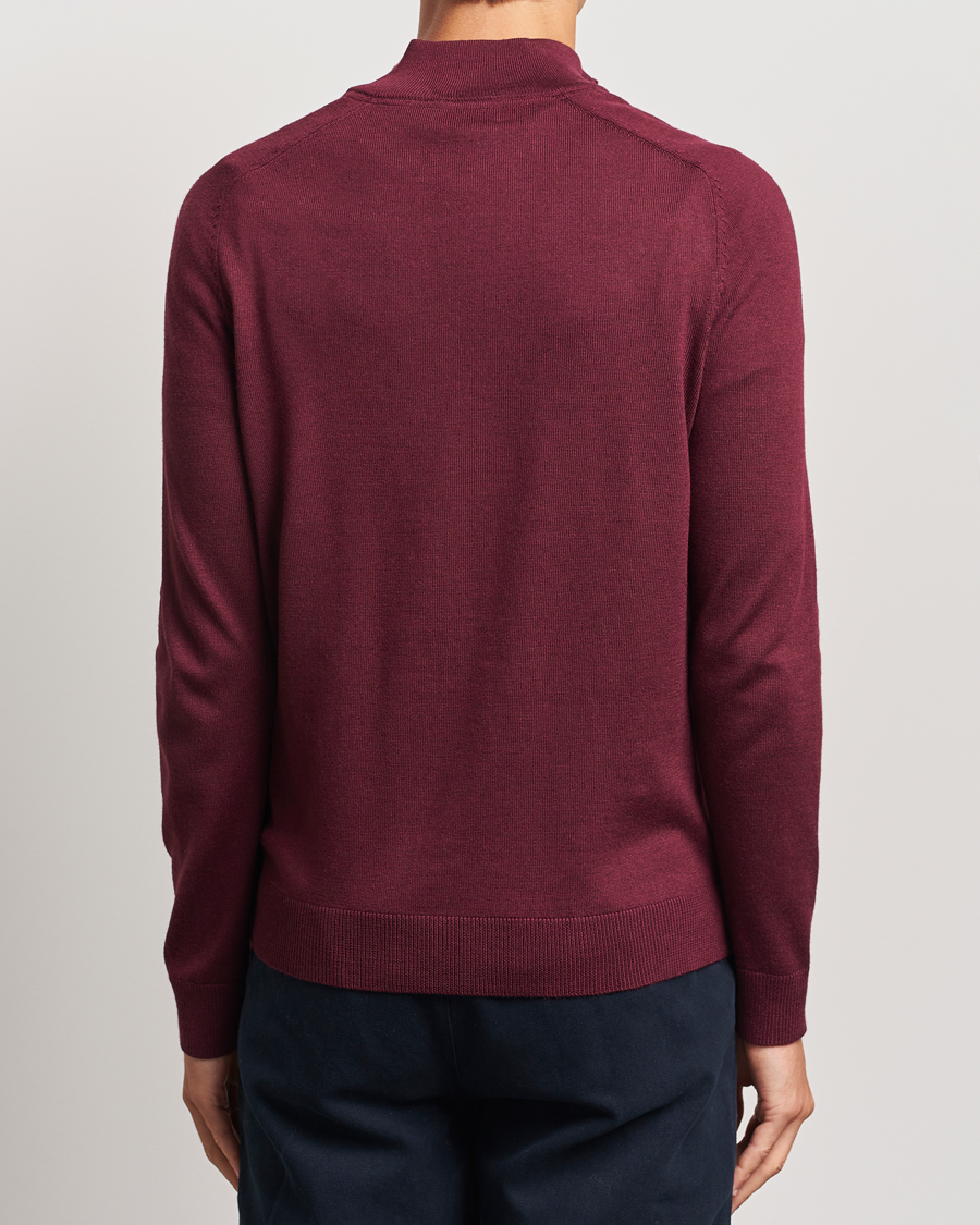 Herre | Gensere | Morris | John Merino Half Zip Wine Red