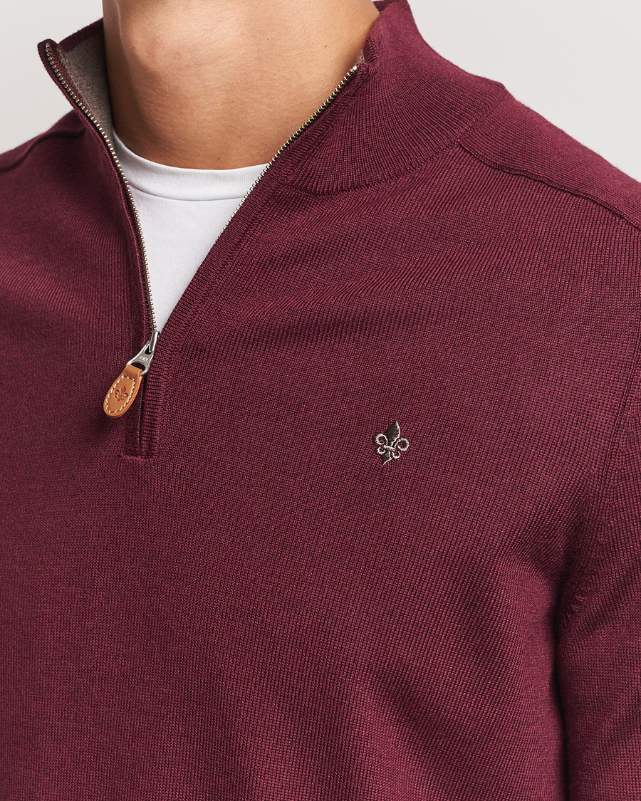 Herre | Gensere | Morris | John Merino Half Zip Wine Red