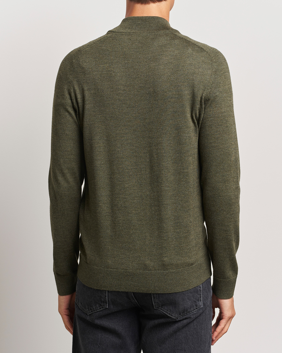 Herre | Gensere | Morris | John Merino Half Zip Olive