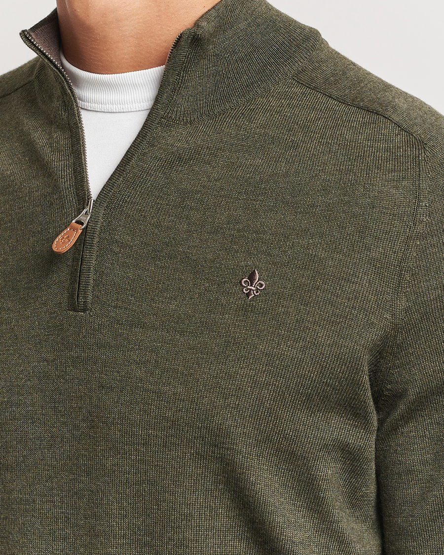 Herre | Gensere | Morris | John Merino Half Zip Olive
