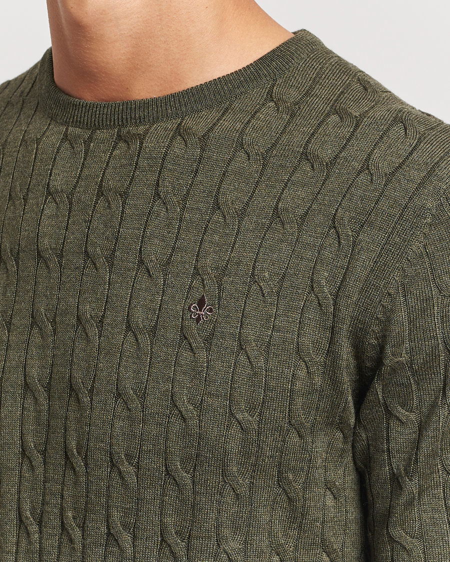 Herre | Gensere | Morris | Merino Cable O-Neck Olive