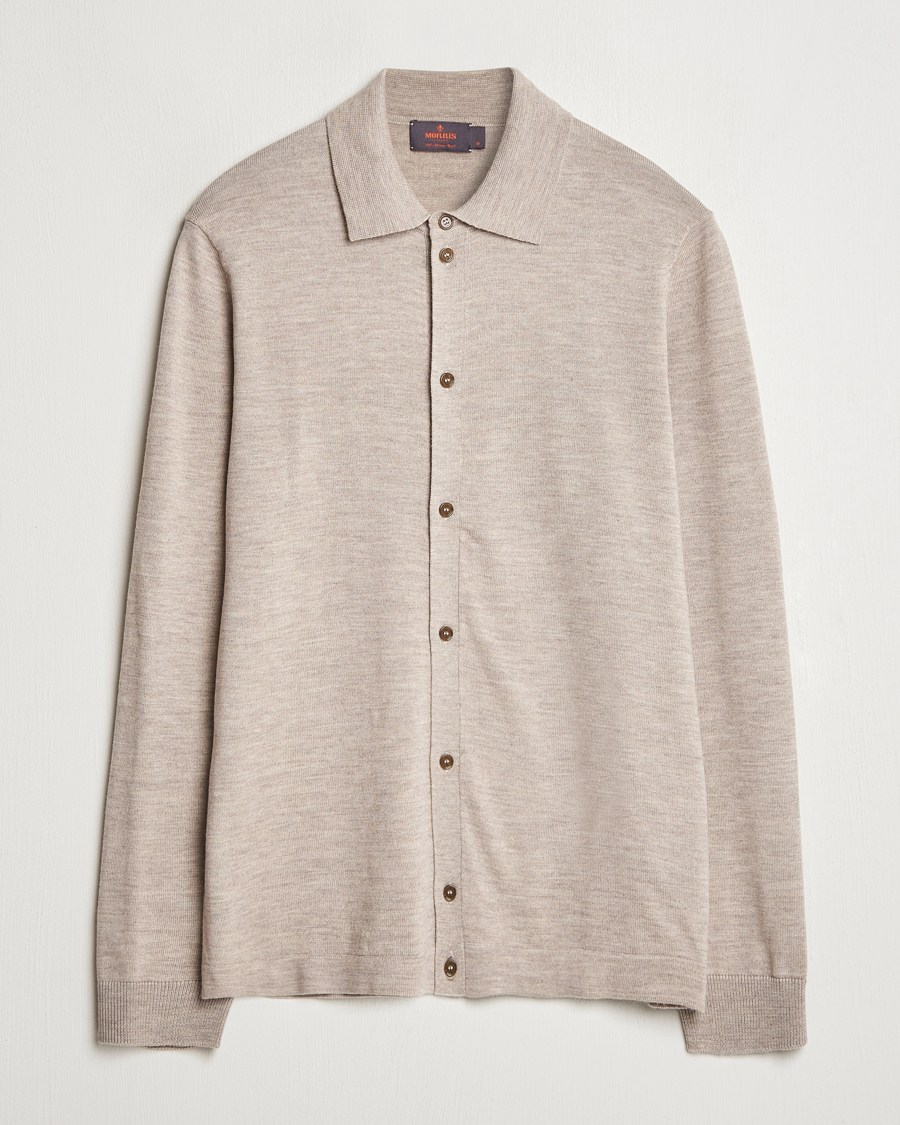 Herre | Gensere | Morris | Merino Knitted Shirt Khaki