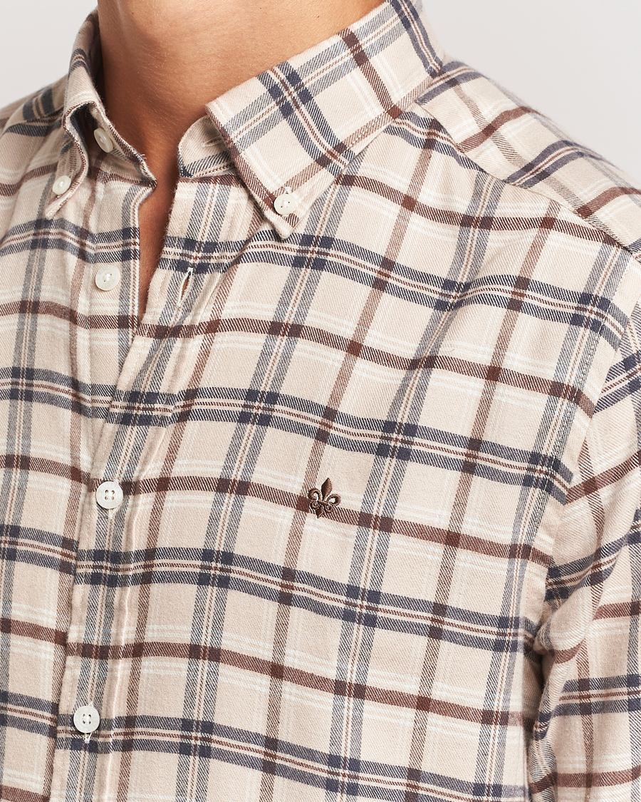 Herre | Skjorter | Morris | Soft Check Flannel Shirt Camel
