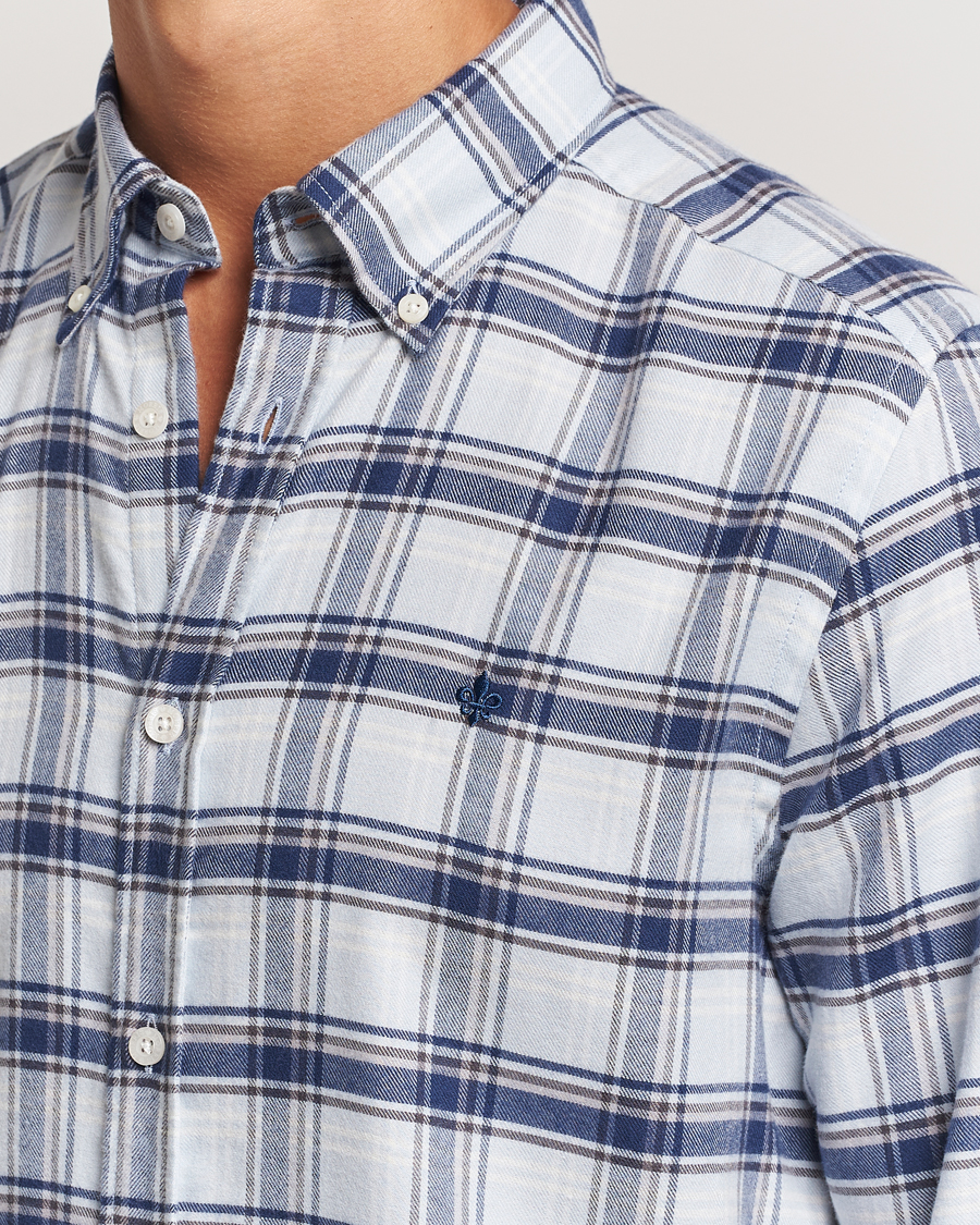 Herre | Skjorter | Morris | Soft Check Flannel Shirt Blue