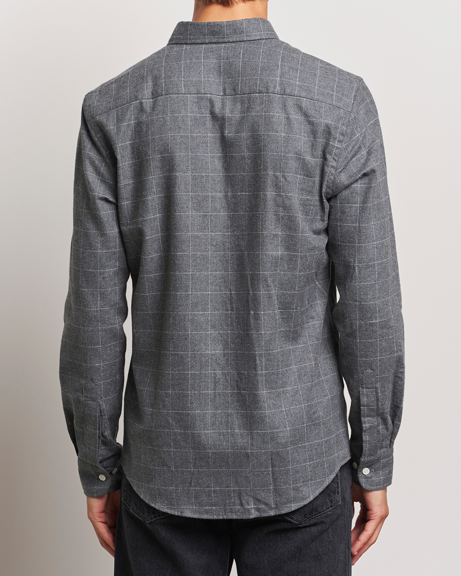 Herre | Skjorter | Morris | Flannel Overcheck Shirt Grey