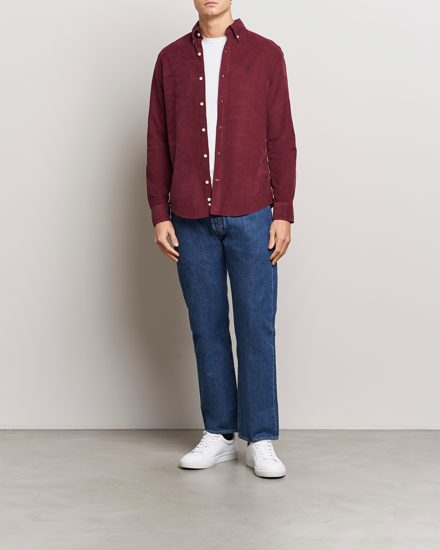 Herre | Skjorter | Morris | Douglas Corduroy Shirt Wine Red