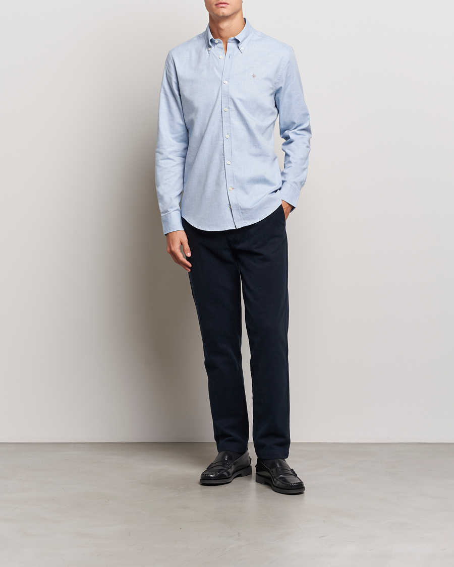 Herre | Skjorter | Morris | Watts Flannel Shirt Light Blue
