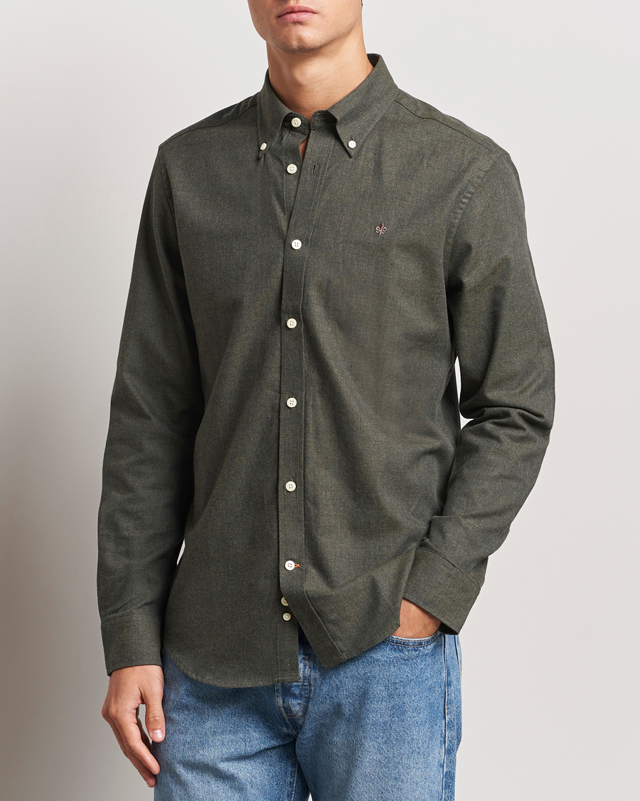 Herre | Skjorter | Morris | Watts Flannel Shirt Olive