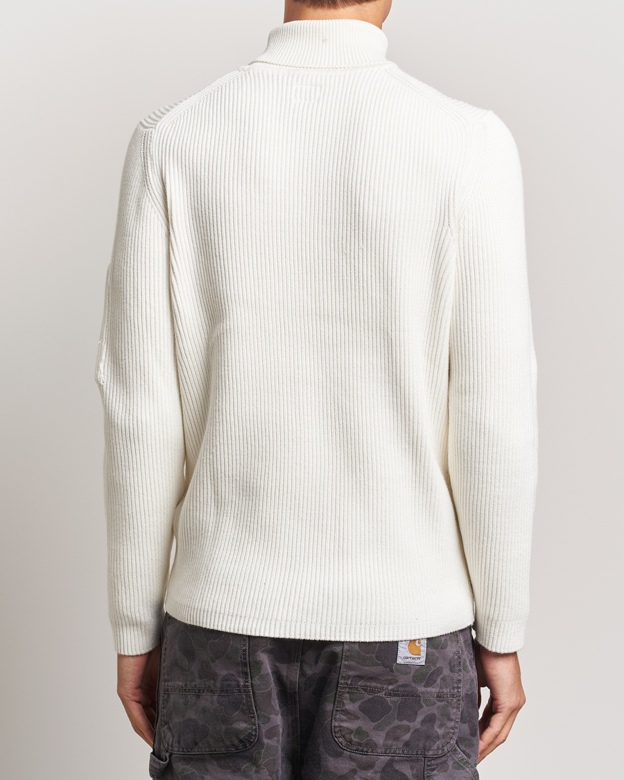 Herre | Gensere | C.P. Company | Full Rib Knitted Cotton Rollneck Off White
