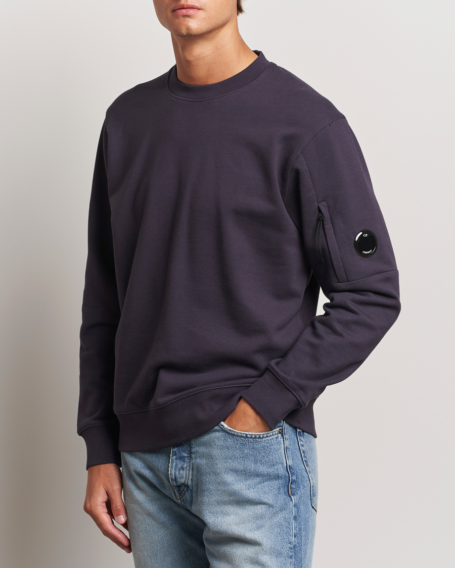 Herre | Gensere | C.P. Company | Diagonal Raised Fleece Lens Sweatshirt Washed Navy