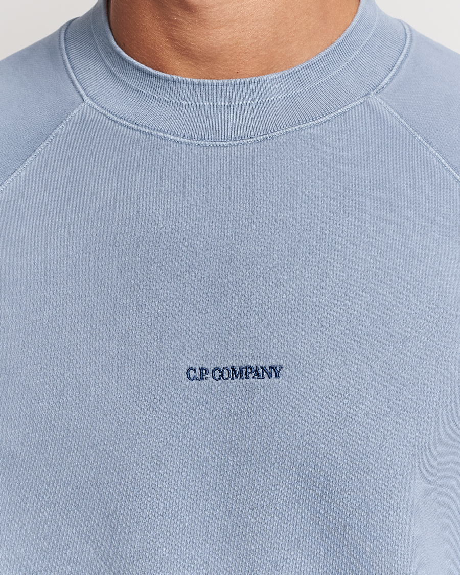 Herre | Gensere | C.P. Company | Brushed Emerized Fleece Sweatshirt Light Blue