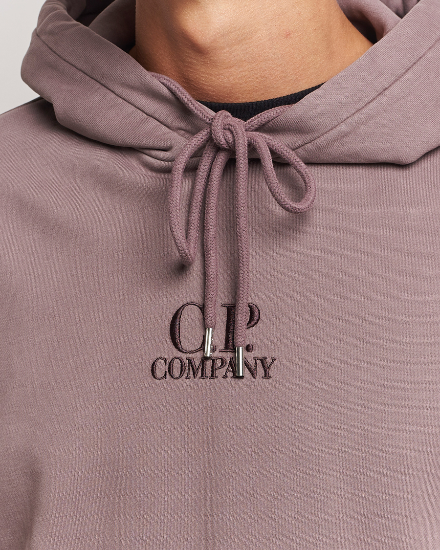 Herre | Gensere | C.P. Company | Brushed Emerized Fleece Hood Sweatshirt Washed Purple