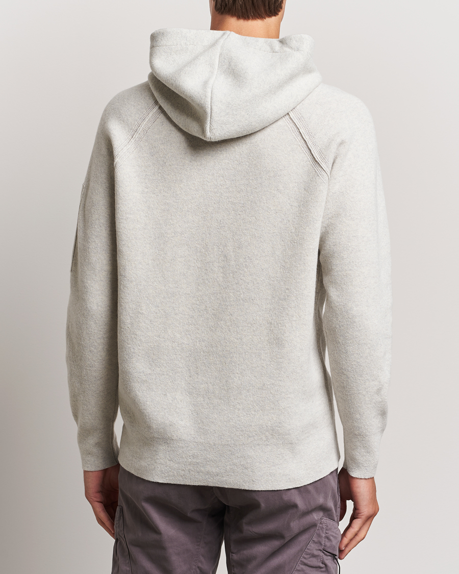 Herre | Gensere | C.P. Company | Lambswool Knitted Lens Hood Grey Melange