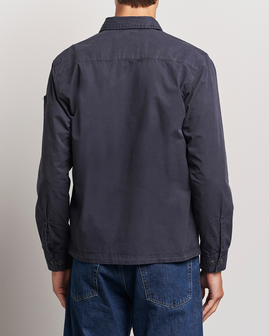 Herre | Skjorter | C.P. Company | Organic Cotton Gabardine Pocket Overshirt Washed Blue
