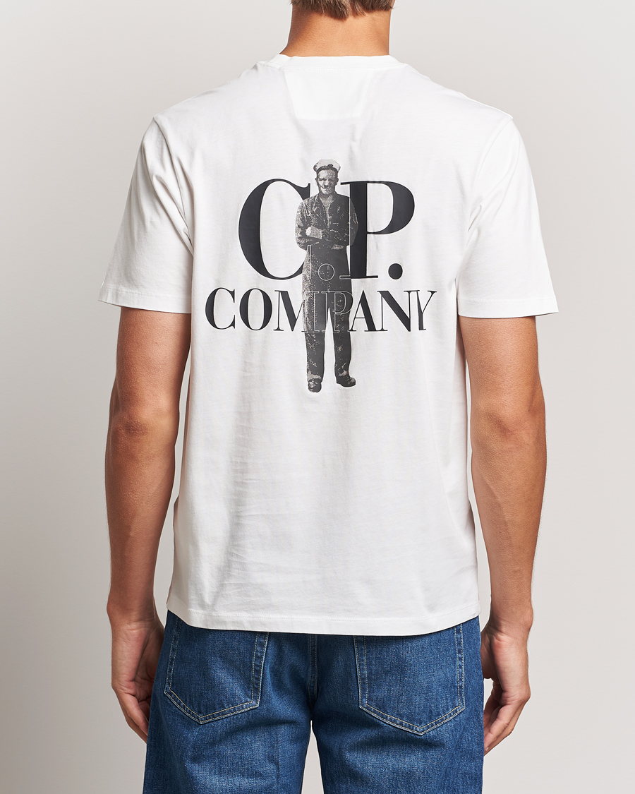 Herre | T-Shirts | C.P. Company | Jersey Back Logo T-Shirt White