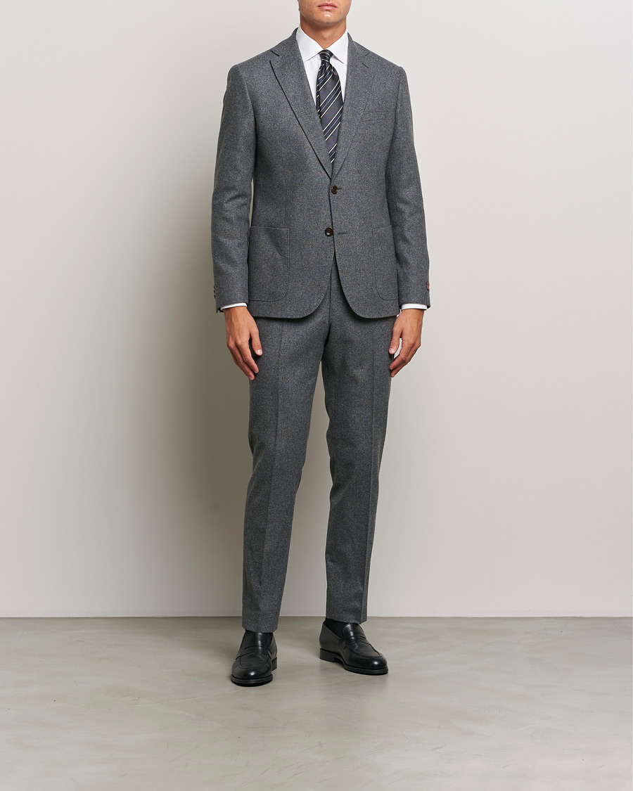 Herre | Bukser | Morris Heritage | Flannel Suit Trousers Grey