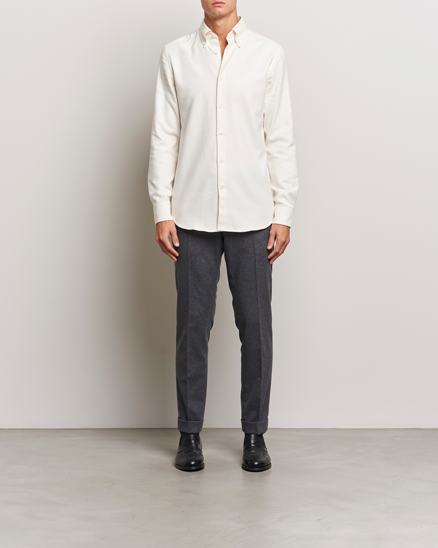 Herre | Skjorter | Morris Heritage | Soft Lama Slim Fit Shirt Off White