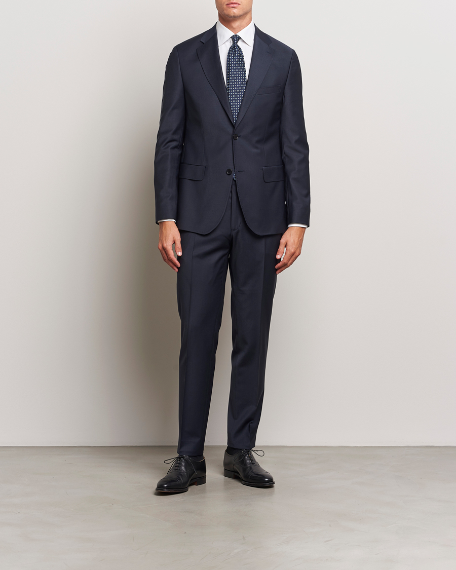 Herre | Bukser | Morris Heritage | Morris Wool Suit Trousers Navy