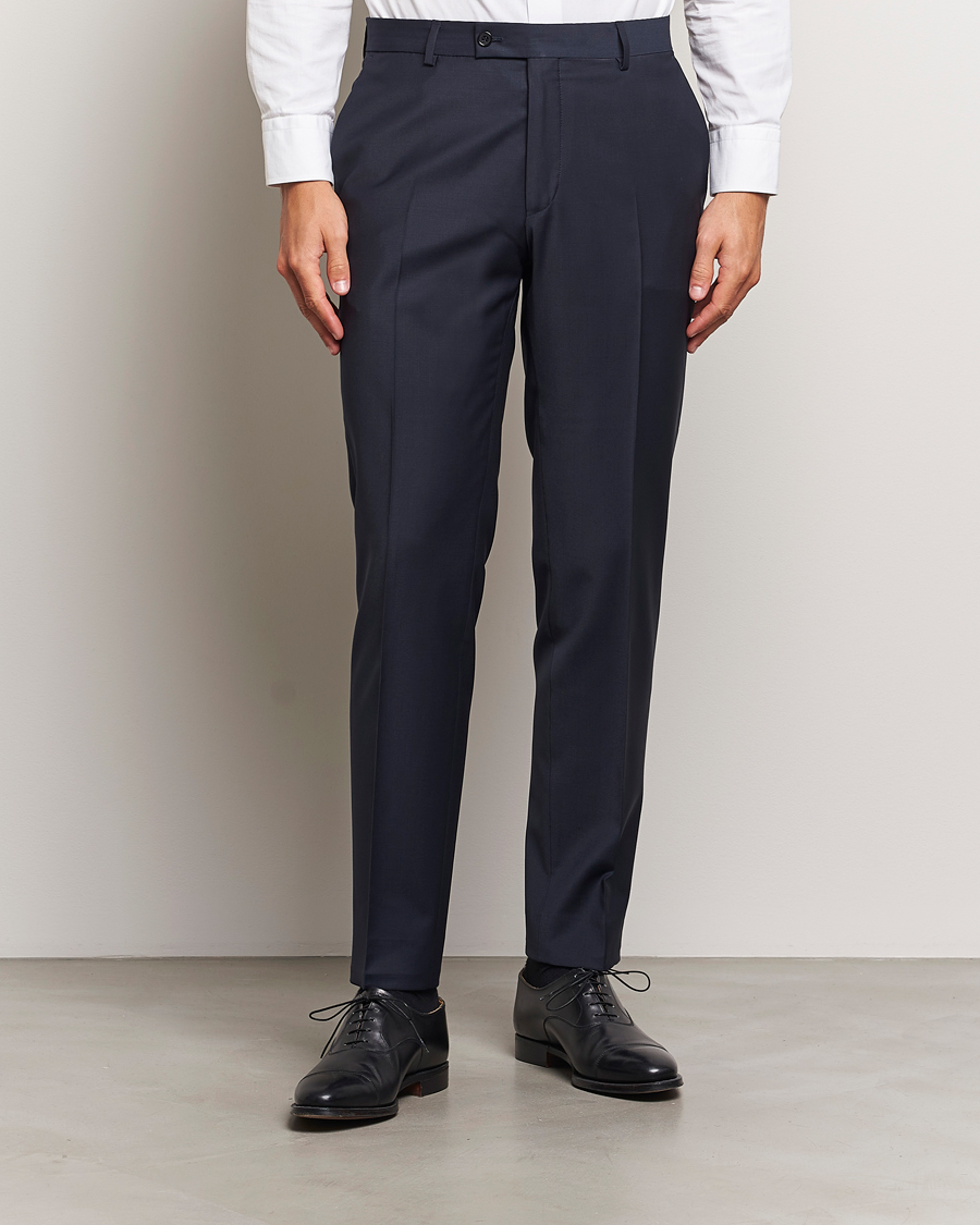 Herre | Bukser | Morris Heritage | Morris Wool Suit Trousers Navy