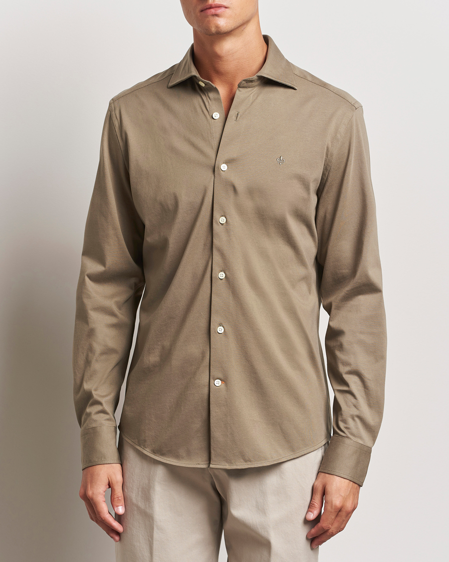 Herre | Skjorter | Morris | Dressed Jersey Shirt Olive