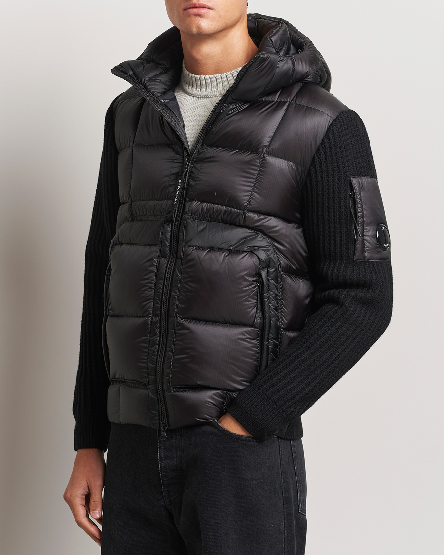 Herre | Jakker | C.P. Company | Merino Wool Padded Hybrid Hood Jacket Black
