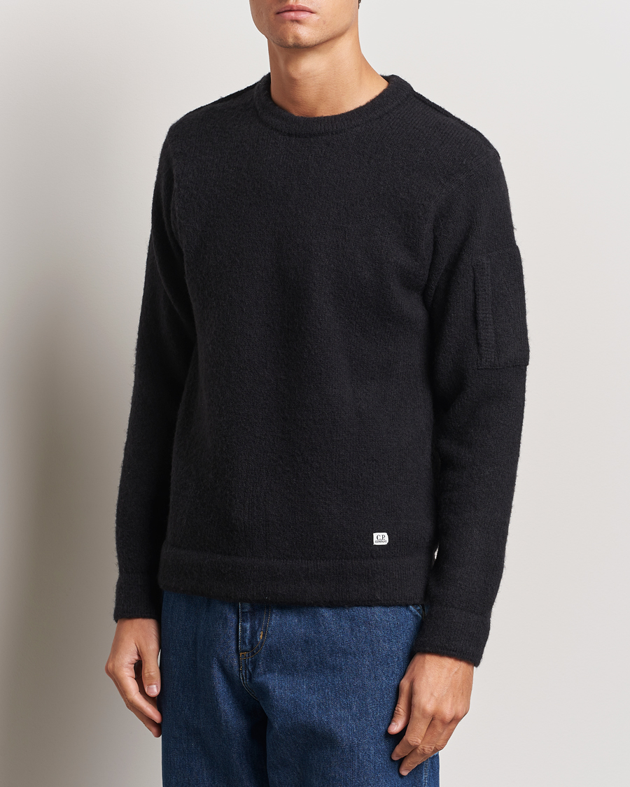 Herre | Gensere | C.P. Company | Alpaca Soft Knitted Crewneck Black