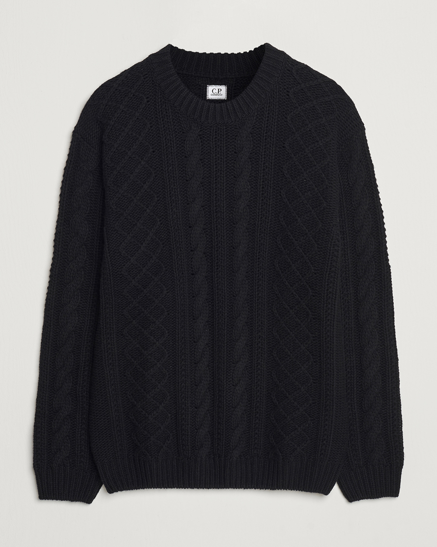 Herre | Gensere | C.P. Company | Heavy Knitted Lambswool Crewneck Black