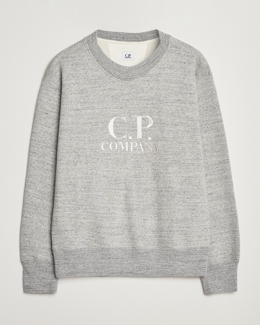 Herre | Gensere | C.P. Company | Japanese Fleece Logo Sweatshirt Grey Melange