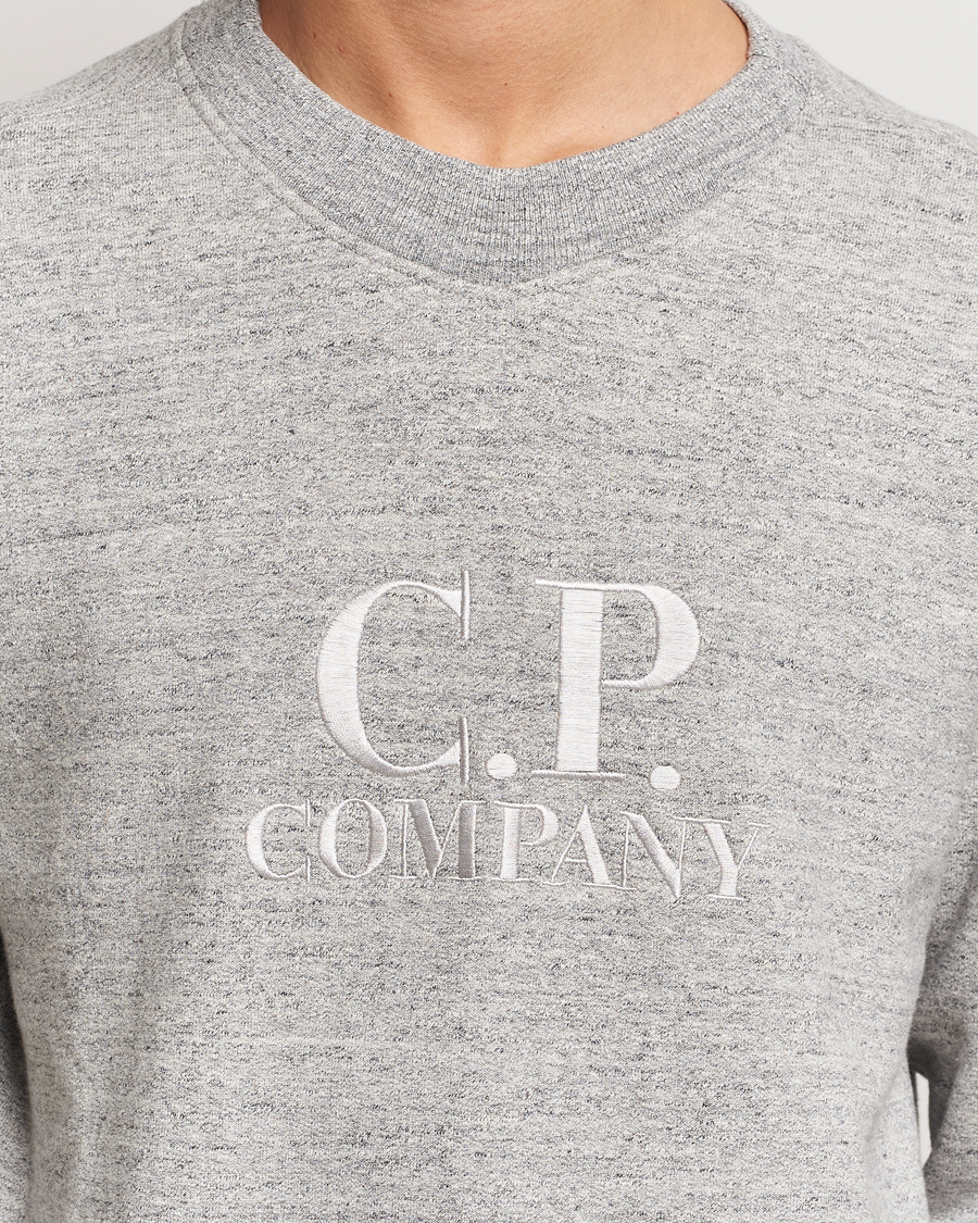 Herre | Gensere | C.P. Company | Japanese Fleece Logo Sweatshirt Grey Melange