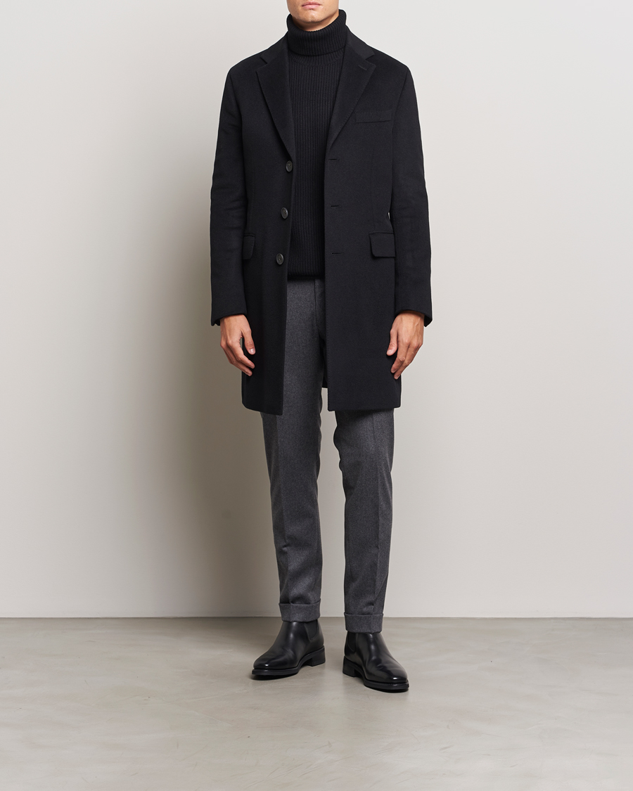 Herre | Jakker | Oscar Jacobson | Syar Wool/Cashmere Coat Black