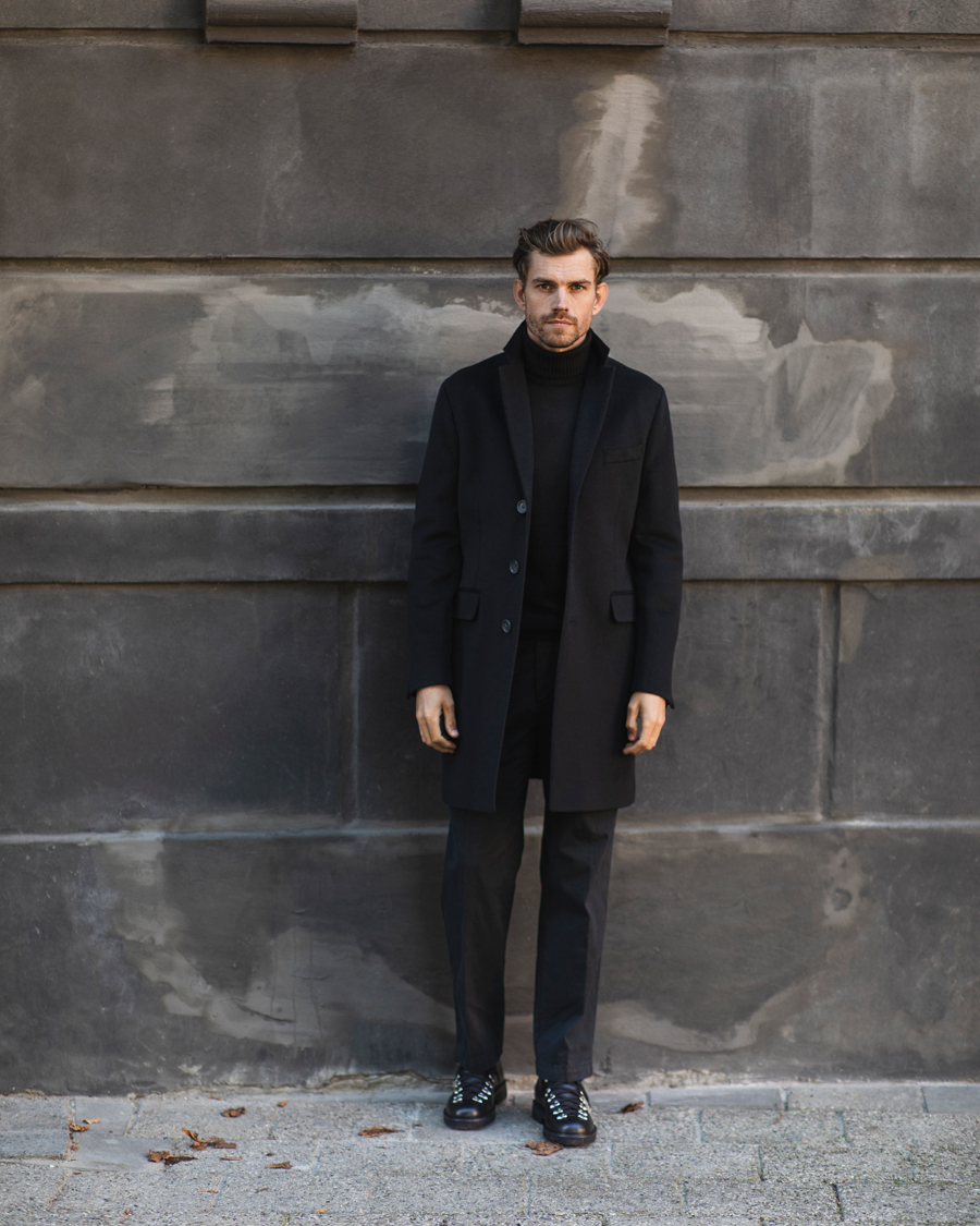 Herre | Jakker | Oscar Jacobson | Sylar Wool/Cashmere Coat Black