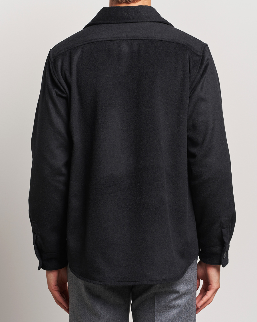 Herre | Jakker | Oscar Jacobson | Maverick Wool/Cashmere Shirt Jacket Black