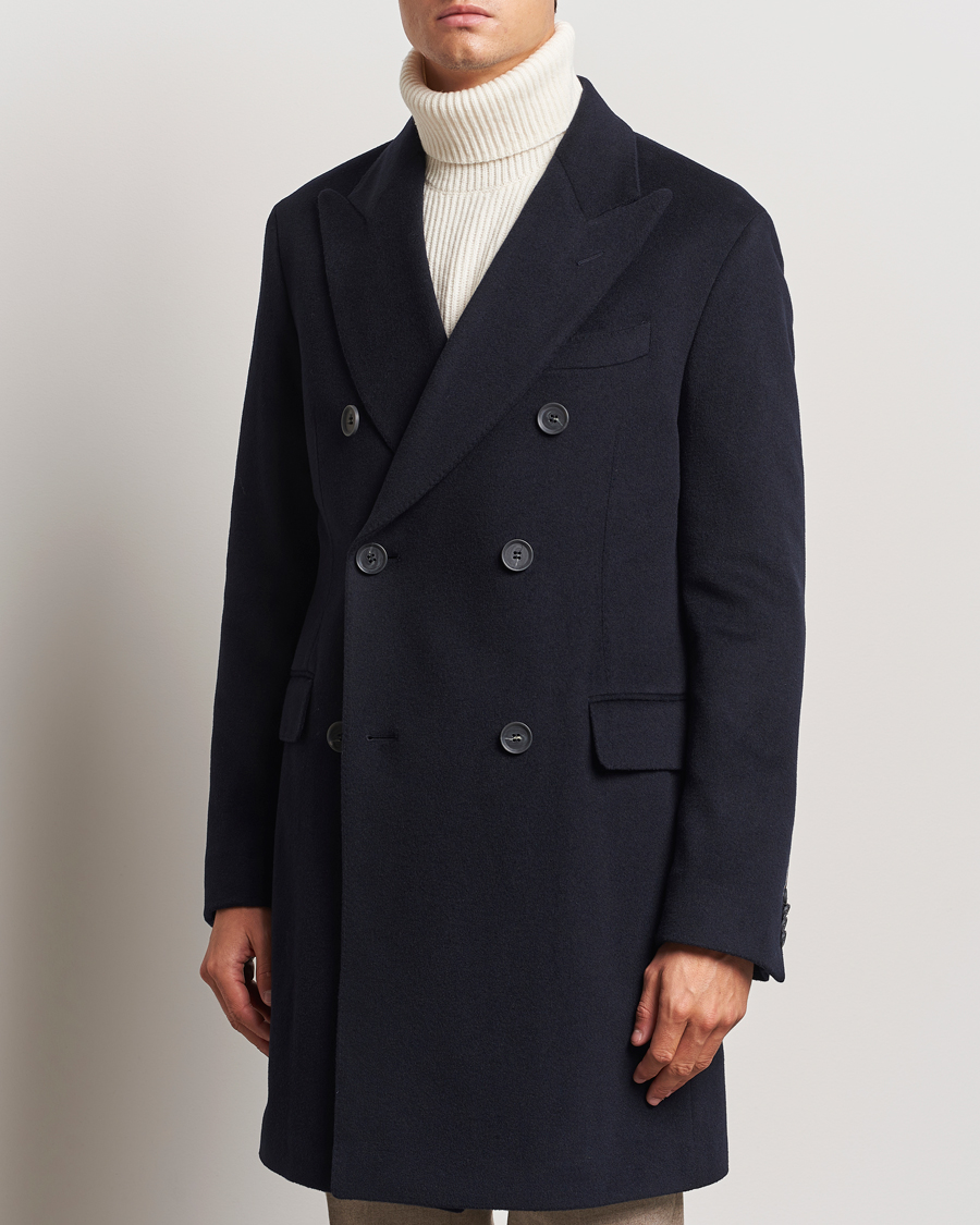 Herre | Jakker | Oscar Jacobson | Silvain DB Wool/Cashmere Coat Navy