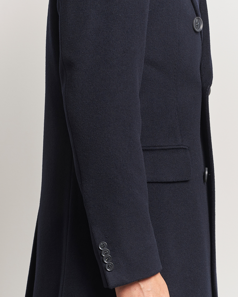 Herre | Jakker | Oscar Jacobson | Silvain DB Wool/Cashmere Coat Navy