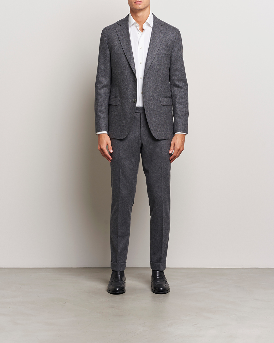 Herre | Dressjakker | Oscar Jacobson | Fogerty Flannel Blazer Dark Grey