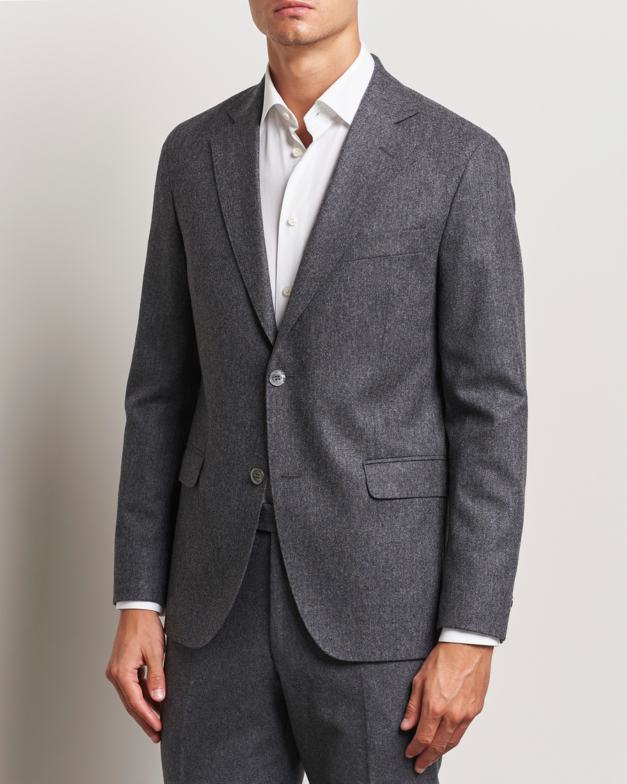 Herre | Dressjakker | Oscar Jacobson | Fogerty Flannel Blazer Dark Grey