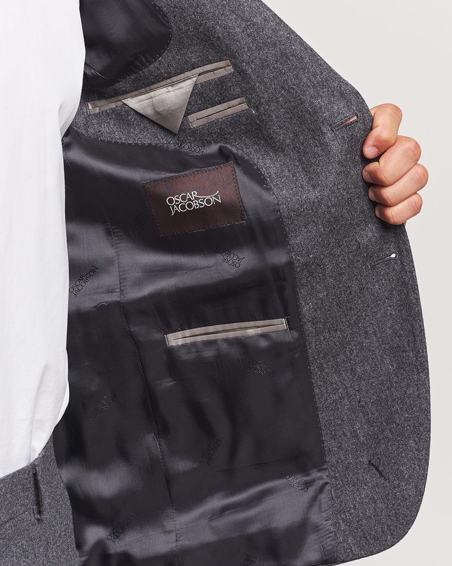 Herre | Dressjakker | Oscar Jacobson | Fogerty Flannel Blazer Dark Grey