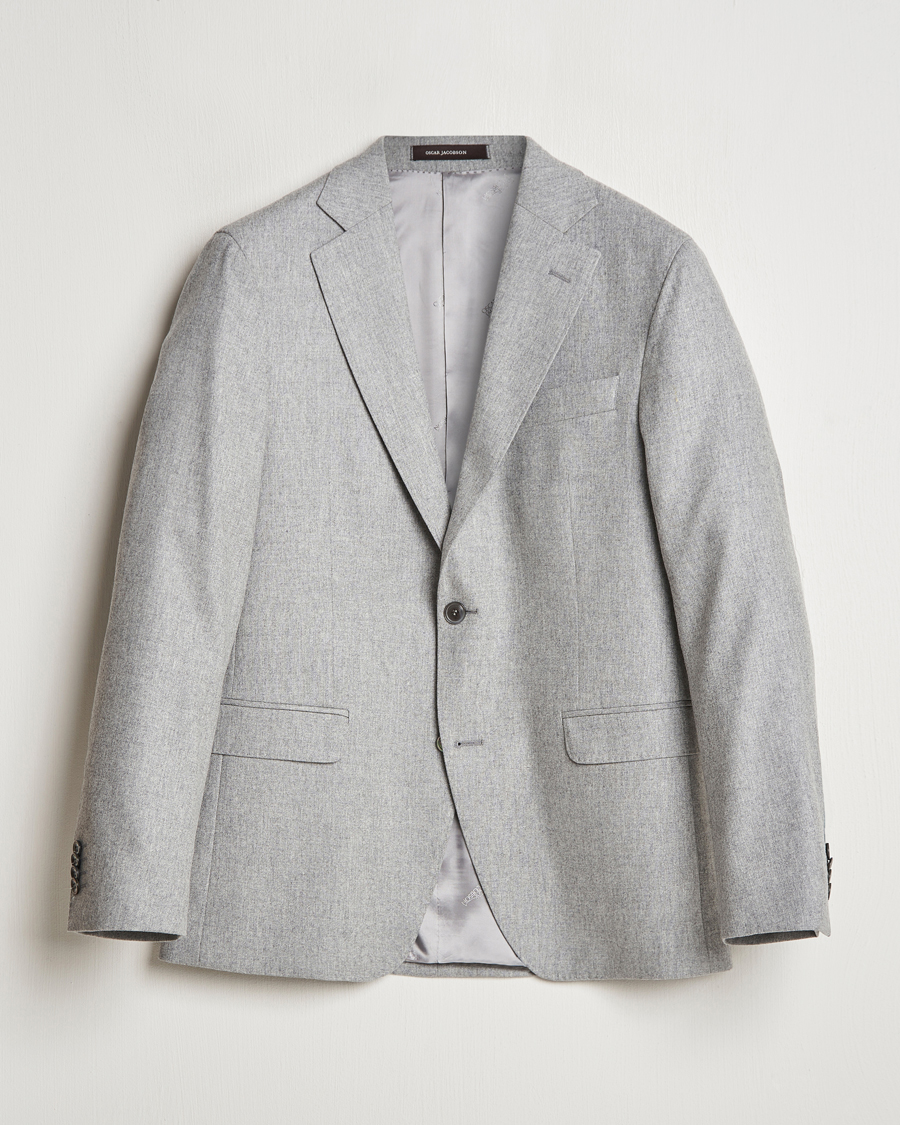 Herre | Dressjakker | Oscar Jacobson | Fogerty Flannel Blazer Light Grey