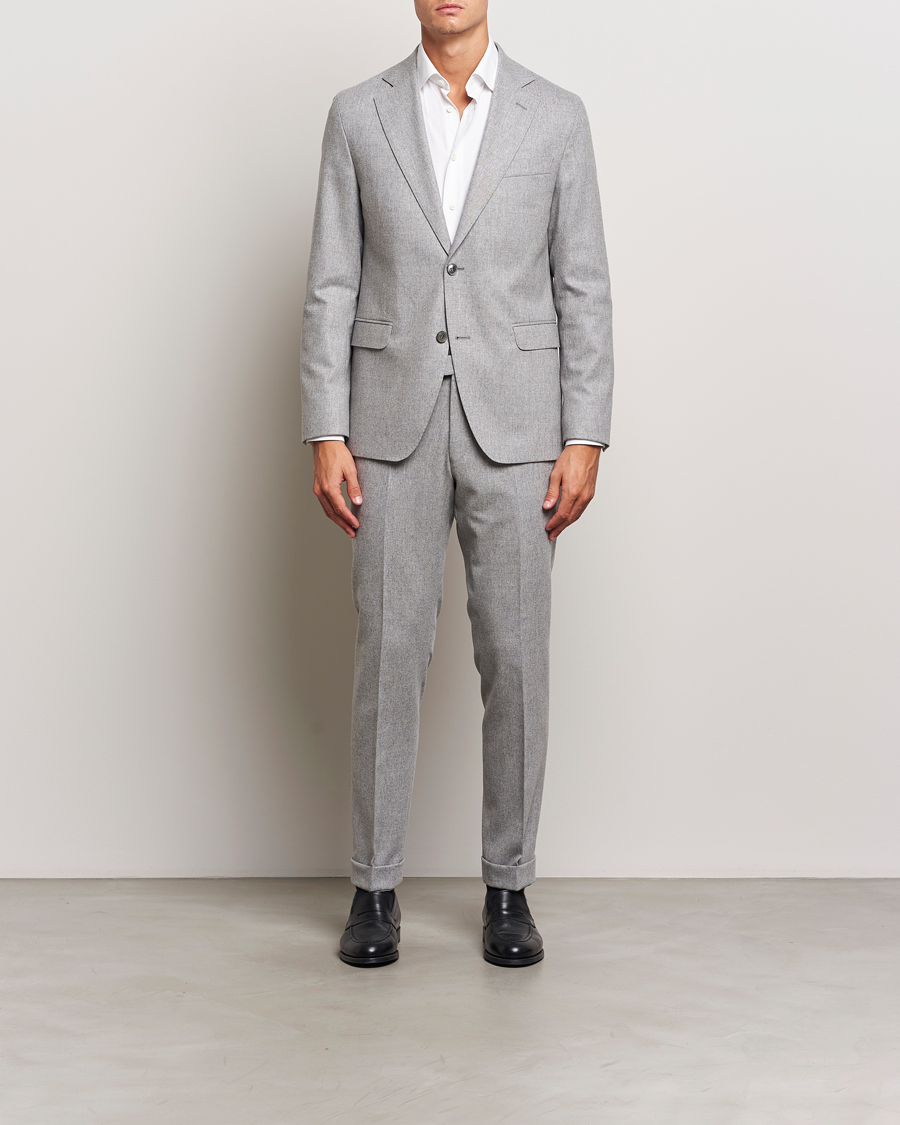Herre | Dressjakker | Oscar Jacobson | Fogerty Flannel Blazer Light Grey