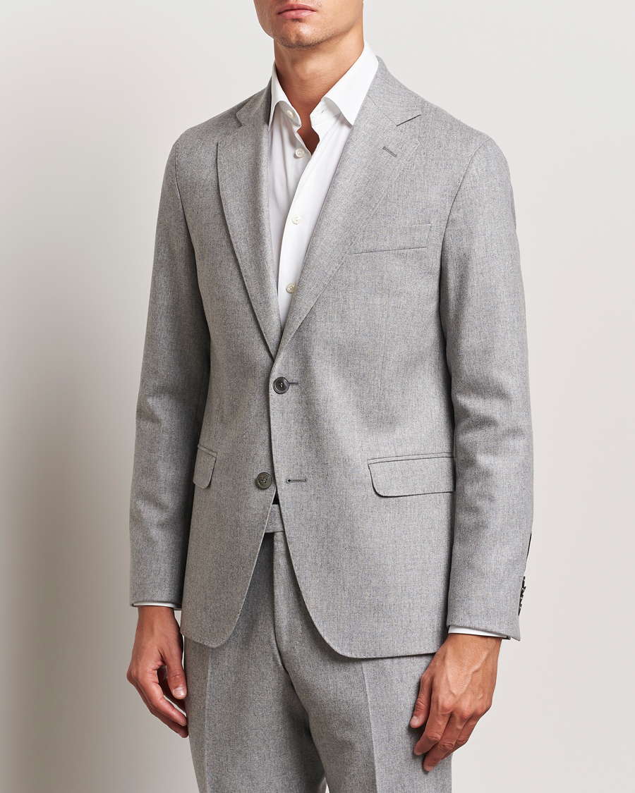 Herre | Dressjakker | Oscar Jacobson | Fogerty Flannel Blazer Light Grey