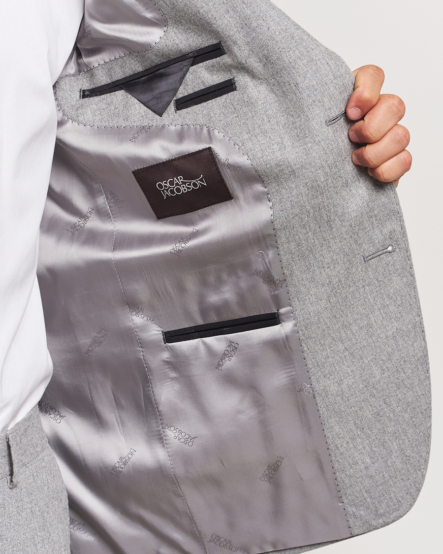 Herre | Dressjakker | Oscar Jacobson | Fogerty Flannel Blazer Light Grey