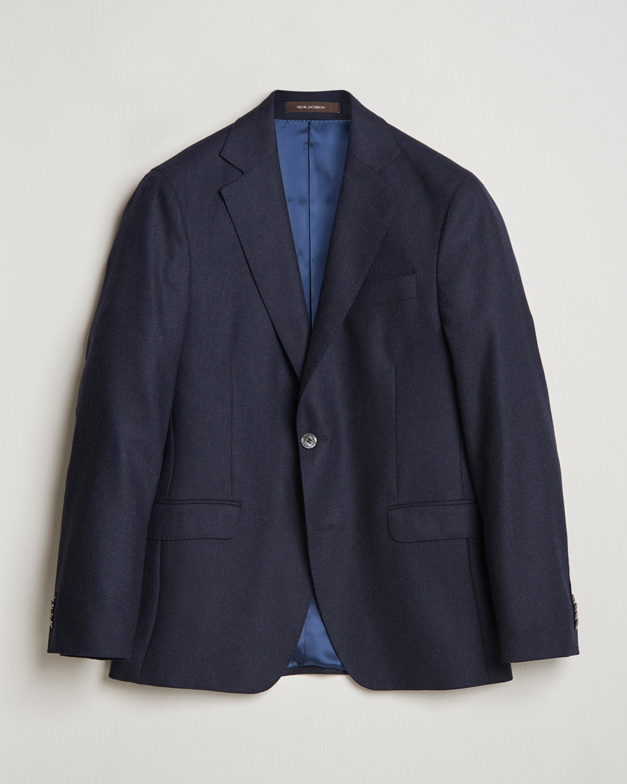 Herre | Dressjakker | Oscar Jacobson | Fogerty Flannel Blazer Navy
