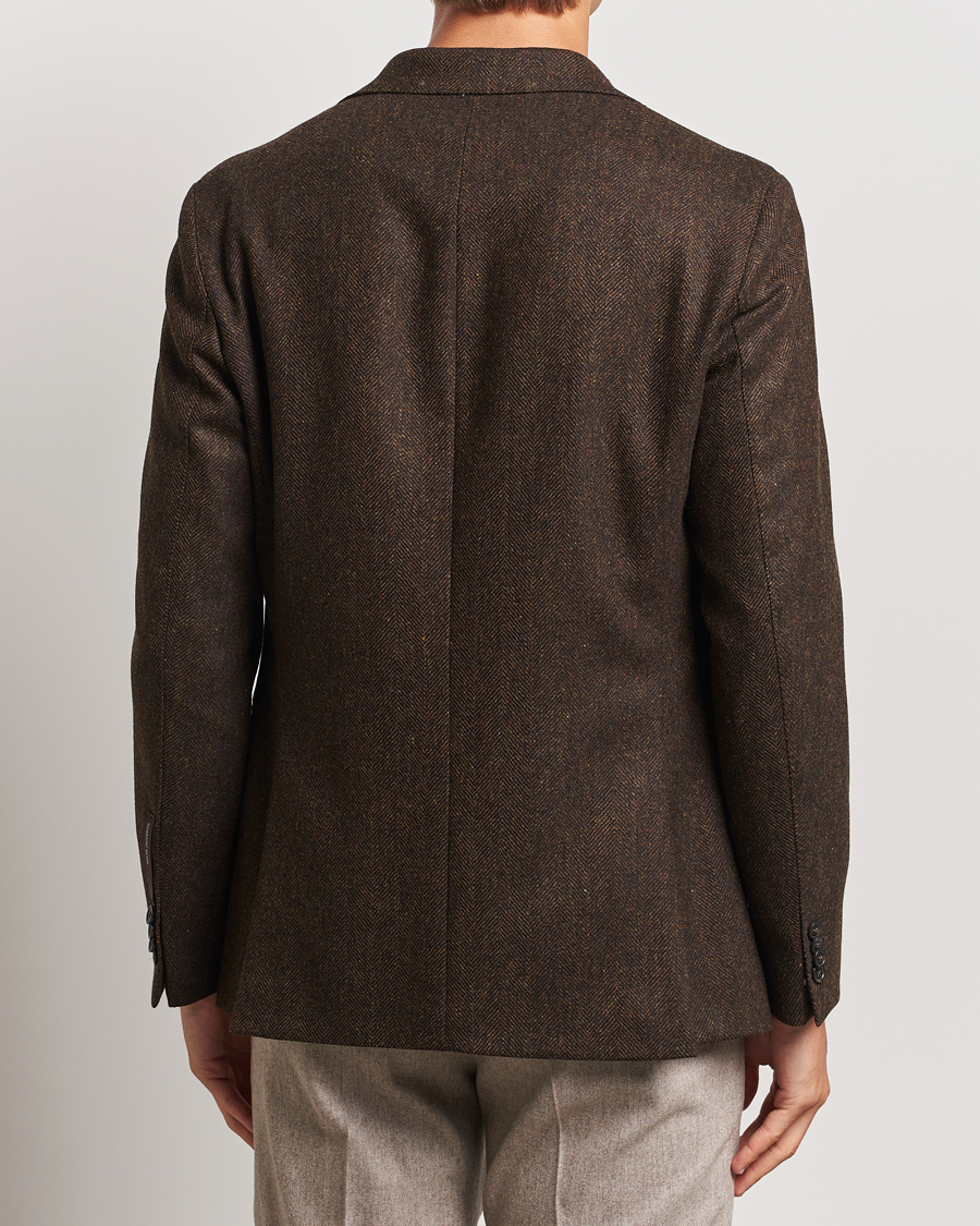 Herre | Dressjakker | Oscar Jacobson | Fogerty Moon Herringbone Tweed Blazer Brown