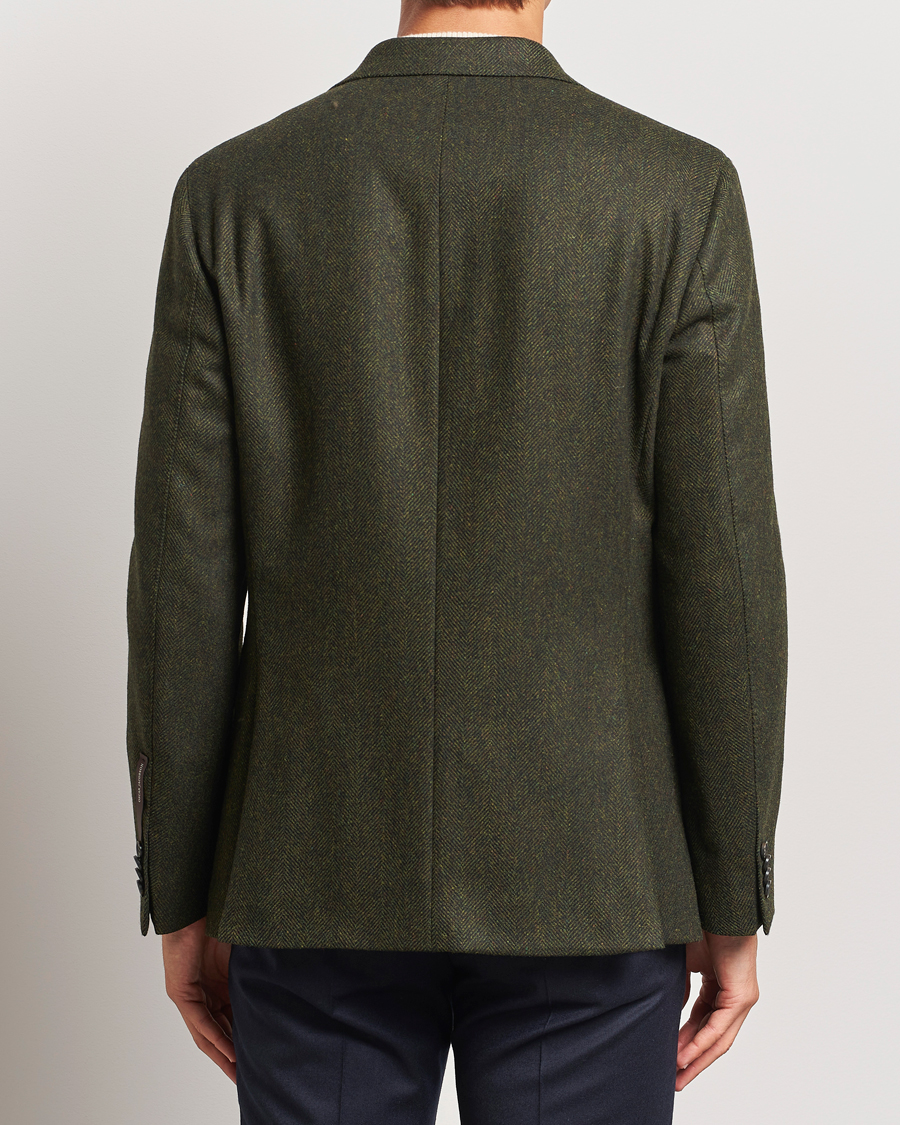 Herre | Dressjakker | Oscar Jacobson | Fogerty Moon Herringbone Tweed Blazer Green