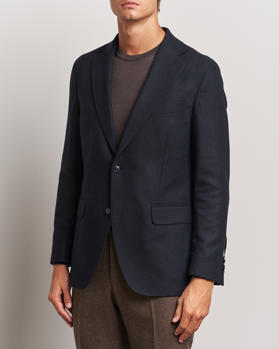 Herre | Dressjakker | Oscar Jacobson | Fogerty Wool Hopsack Blazer Navy
